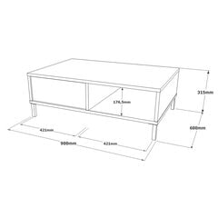 Sohvapöytä Luvio FURNLUX CLASSIC, 90x60x32 cm, luonnollinen hinta ja tiedot | Sohvapöydät | hobbyhall.fi