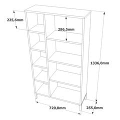 Vitriini Queen FURNLUX CLASSIC, 72x26x134 cm, luonnollinen hinta ja tiedot | Vitriinit | hobbyhall.fi