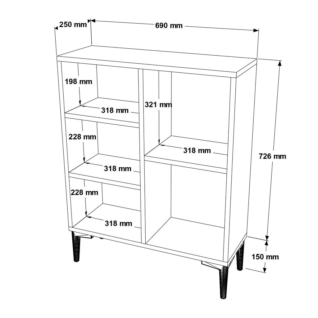 Vitriini Lodle FURNLUX CLASSIC, 69x25x88 cm, luonnollinen hinta ja tiedot | Vitriinit | hobbyhall.fi