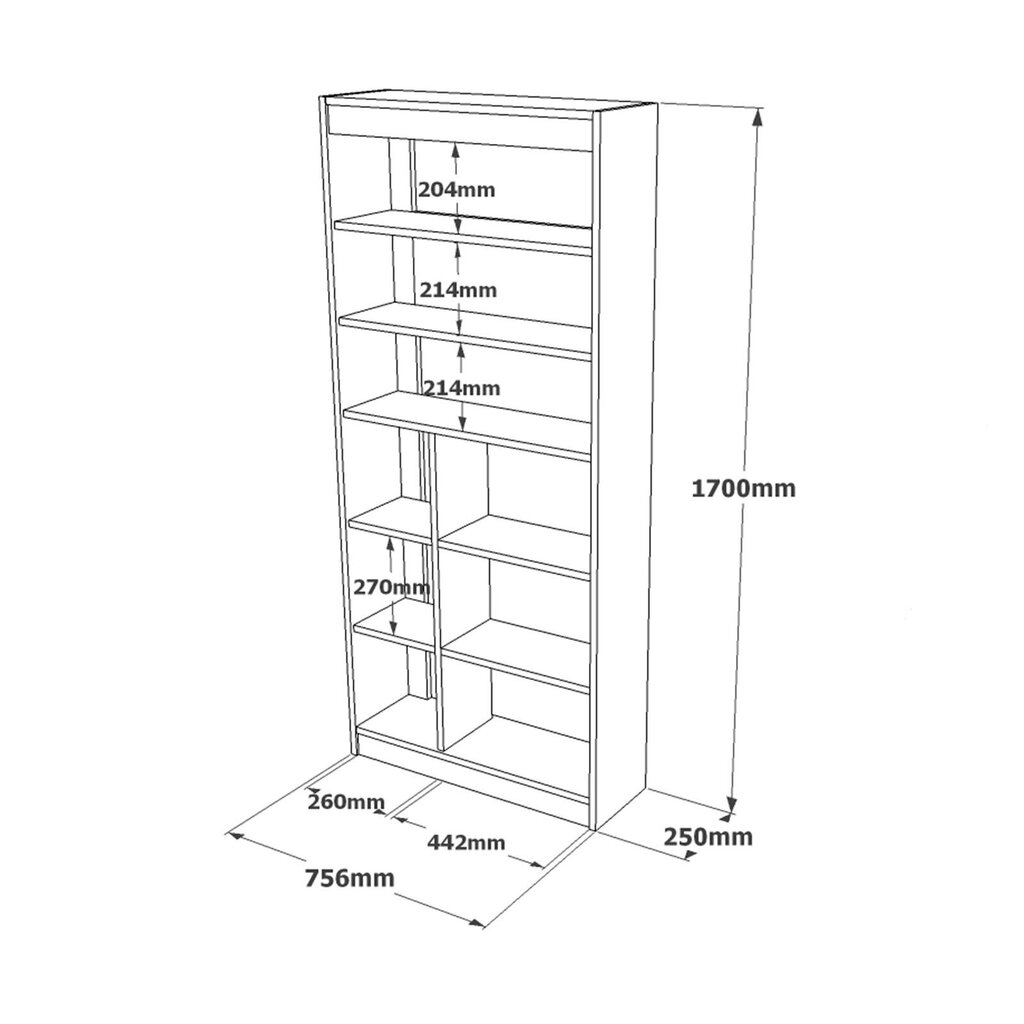 Vitriini Luvio FURNLUX CLASSIC, 76x25x170 cm, valkoinen hinta ja tiedot | Vitriinit | hobbyhall.fi