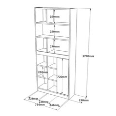 Vitriini Luvio FURNLUX CLASSIC, 76x25x170 cm, valkoinen hinta ja tiedot | Vitriinit | hobbyhall.fi