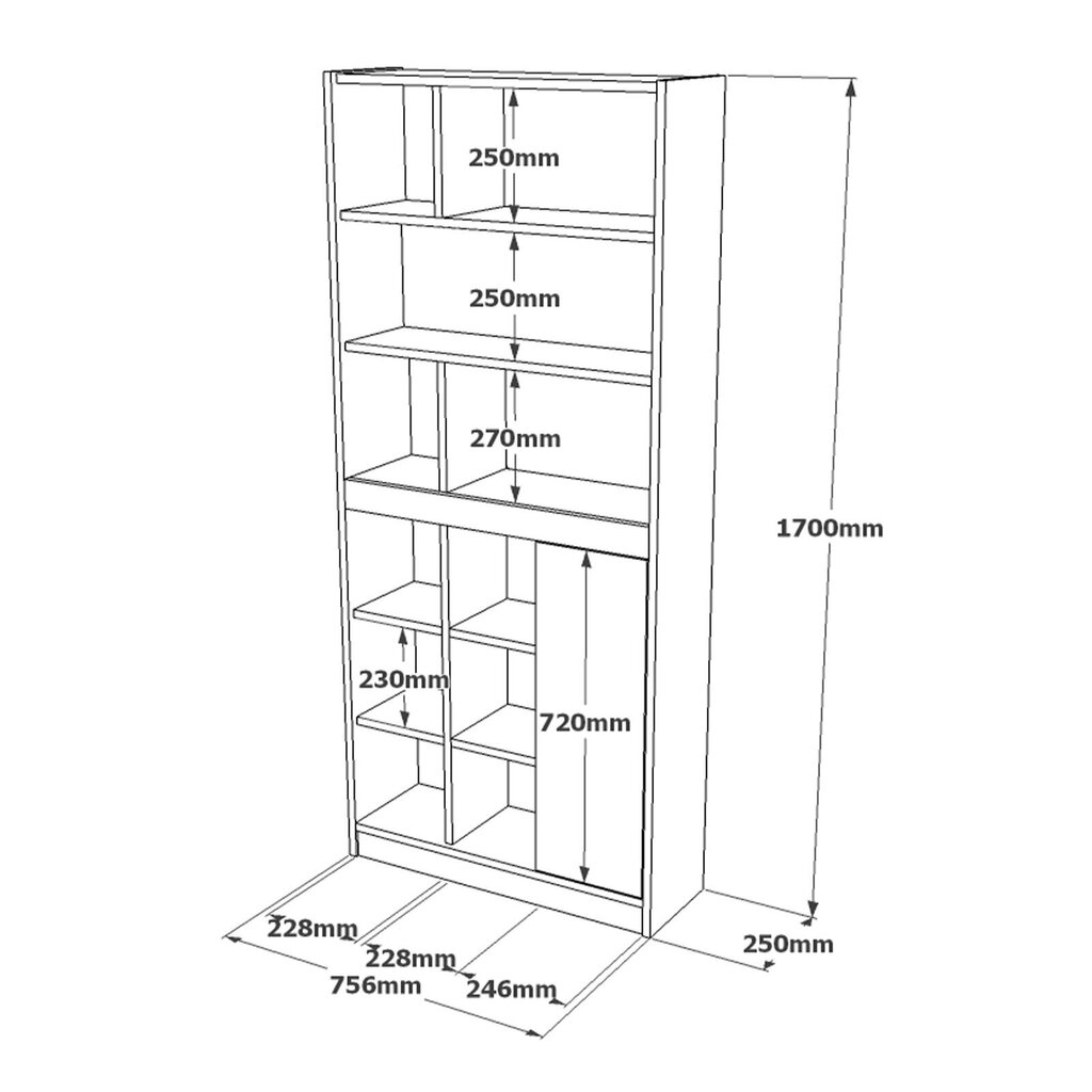 Vitriini Luvio FURNLUX CLASSIC, 76x25x170 cm, valkoinen hinta ja tiedot | Vitriinit | hobbyhall.fi