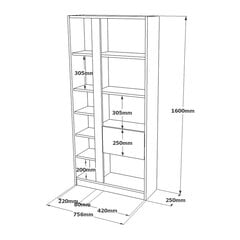 Vitriini Luvio FURNLUX CLASSIC, 76x25x160 cm, valkoinen hinta ja tiedot | Vitriinit | hobbyhall.fi