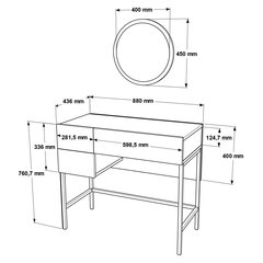 Konsolipöytä Voyage FURNLUX CLASSIC, 88x44x76 cm, harmaa hinta ja tiedot | Sivupöydät | hobbyhall.fi