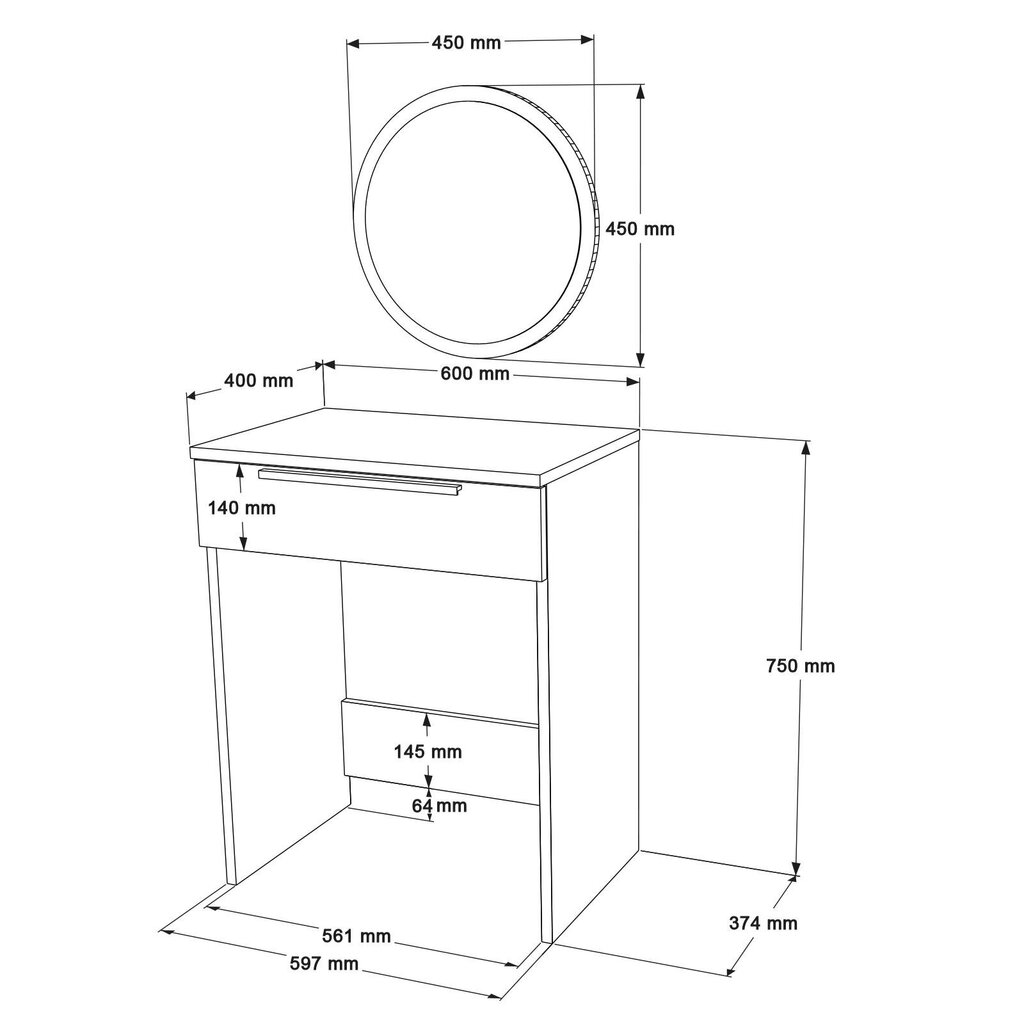 Konsolipöytä Lorel FURNLUX CLASSIC, 60x37x75 cm, luonnollinen hinta ja tiedot | Sivupöydät | hobbyhall.fi