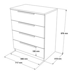 Lipasto Lorel FURNLUX CLASSIC, 72x42x88 cm, luonnollinen hinta ja tiedot | Lipastot | hobbyhall.fi