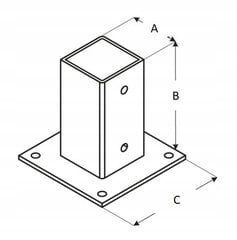 PILARIN ALUS Pultattu ankkurikannatin 70 x 70 hinta ja tiedot | Puutarhapaviljongit | hobbyhall.fi