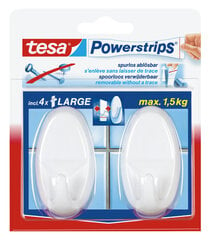 Soikeat koukut TESA PowerStrips Large 2 kpl hinta ja tiedot | Kylpyhuoneen sisustus | hobbyhall.fi