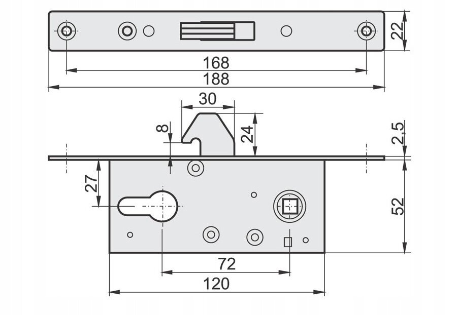 KOUKKULUKKO LIUKUPORTTEJA VARTEN H-60 SMITH hinta ja tiedot | Lukot | hobbyhall.fi