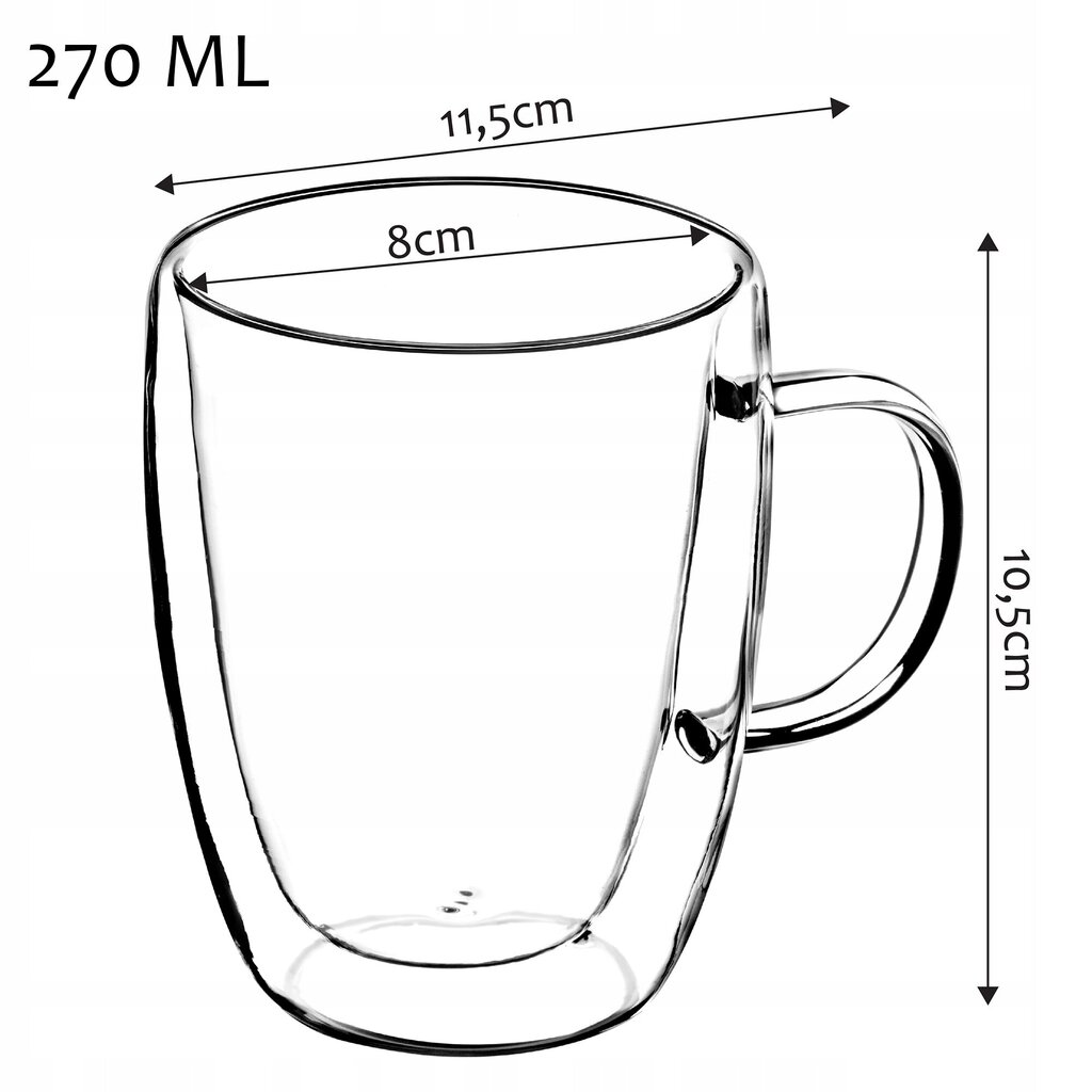 6x lämpölasit 270 ml Coffee Latte -setille, jossa on kaksinkertainen kahva hinta ja tiedot | Lasit, mukit ja kannut | hobbyhall.fi