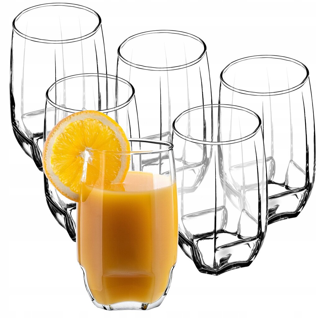 6x Juice Drink Glasses 420ml Lasisarja Tall Glasses hinta ja tiedot | Lasit, mukit ja kannut | hobbyhall.fi