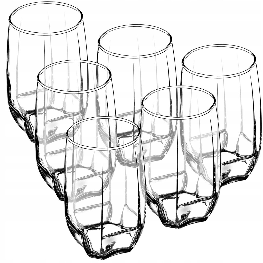 6x Juice Drink Glasses 420ml Lasisarja Tall Glasses hinta ja tiedot | Lasit, mukit ja kannut | hobbyhall.fi