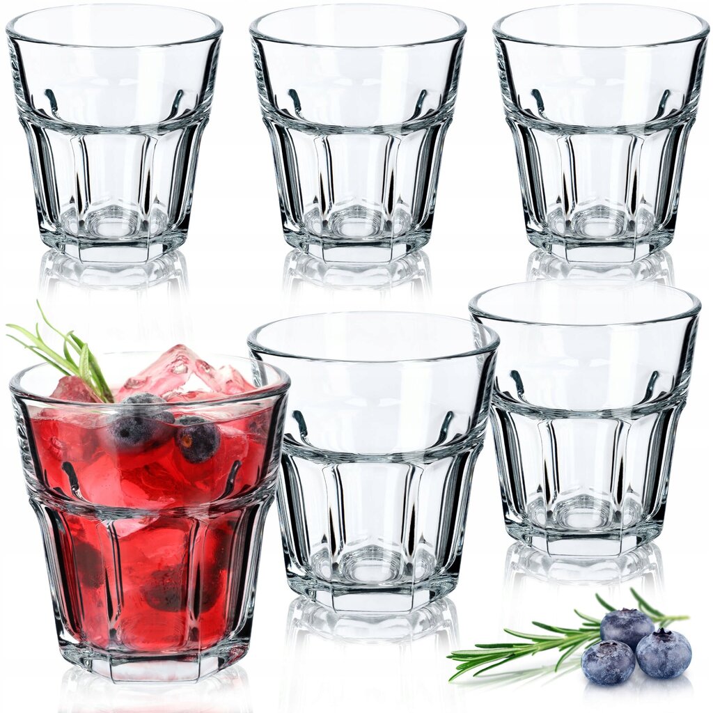 6x lasia 230 ml juomille Juomat Mehulasisarja Paksu lasi hinta ja tiedot | Lasit, mukit ja kannut | hobbyhall.fi