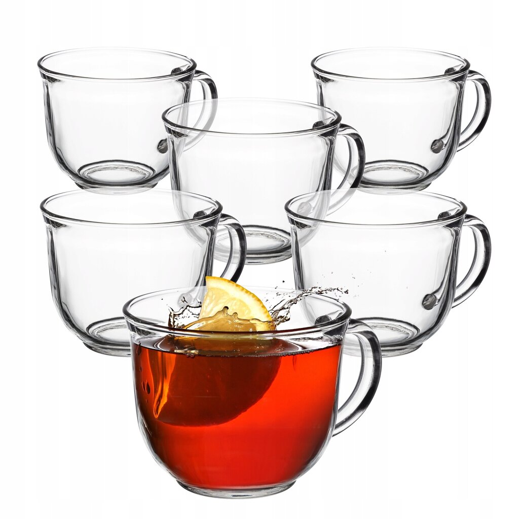 6x Coffee Tea Glasses 480ml Lasi Lasisarja kahvalla hinta ja tiedot | Lasit, mukit ja kannut | hobbyhall.fi