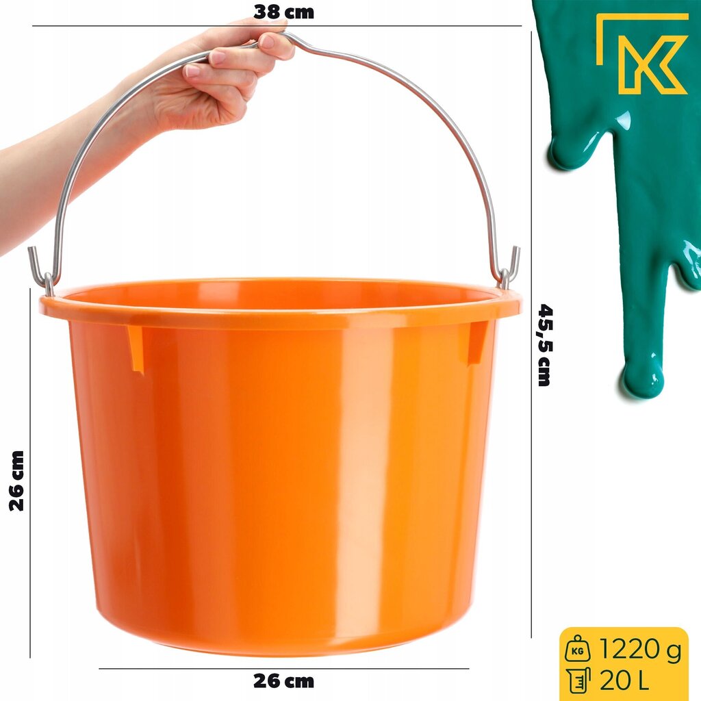 Kauha Rakennus Kauha 20L Kantavuus 40kg Vahva hinta ja tiedot | Käsityökalut | hobbyhall.fi