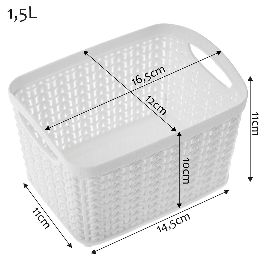 Korisäiliölaatikko Muovikori 1,5L hinta ja tiedot | Säilytyslaatikot ja -korit | hobbyhall.fi