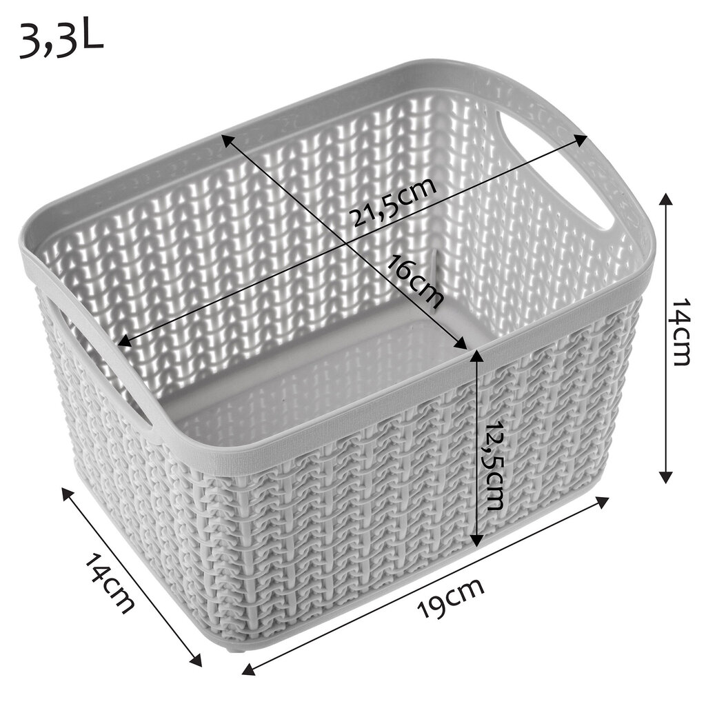 Kori Säiliölaatikko Muovikori 3,3L hinta ja tiedot | Säilytyslaatikot ja -korit | hobbyhall.fi