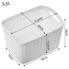 Kori Säiliölaatikko Muovikori 3,3L hinta ja tiedot | Säilytyslaatikot ja -korit | hobbyhall.fi