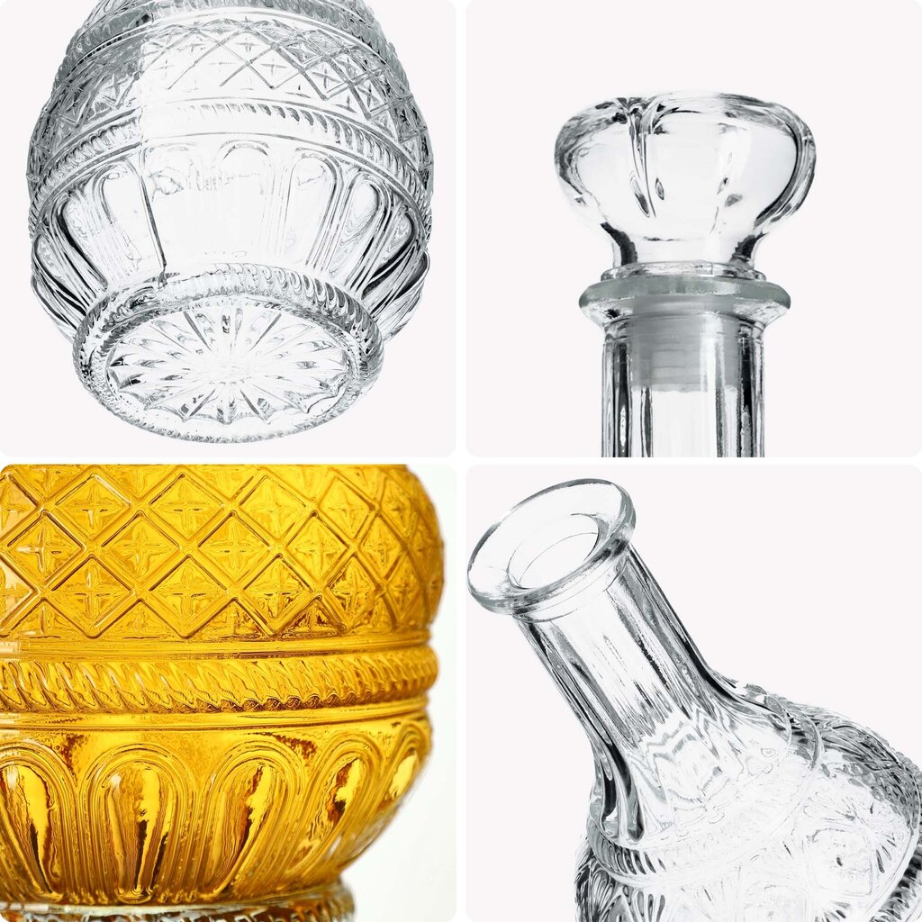 6x Whisky Alcohol Decanter Crystal 1L lasipullo korkilla hinta ja tiedot | Lasit, mukit ja kannut | hobbyhall.fi