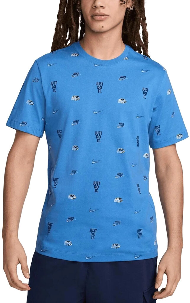 Nike T-Paita Nsw Tee M90 12Mo Aop Blue FQ8036 402 FQ8036 402/S hinta ja tiedot | Miesten puserot ja hupparit | hobbyhall.fi