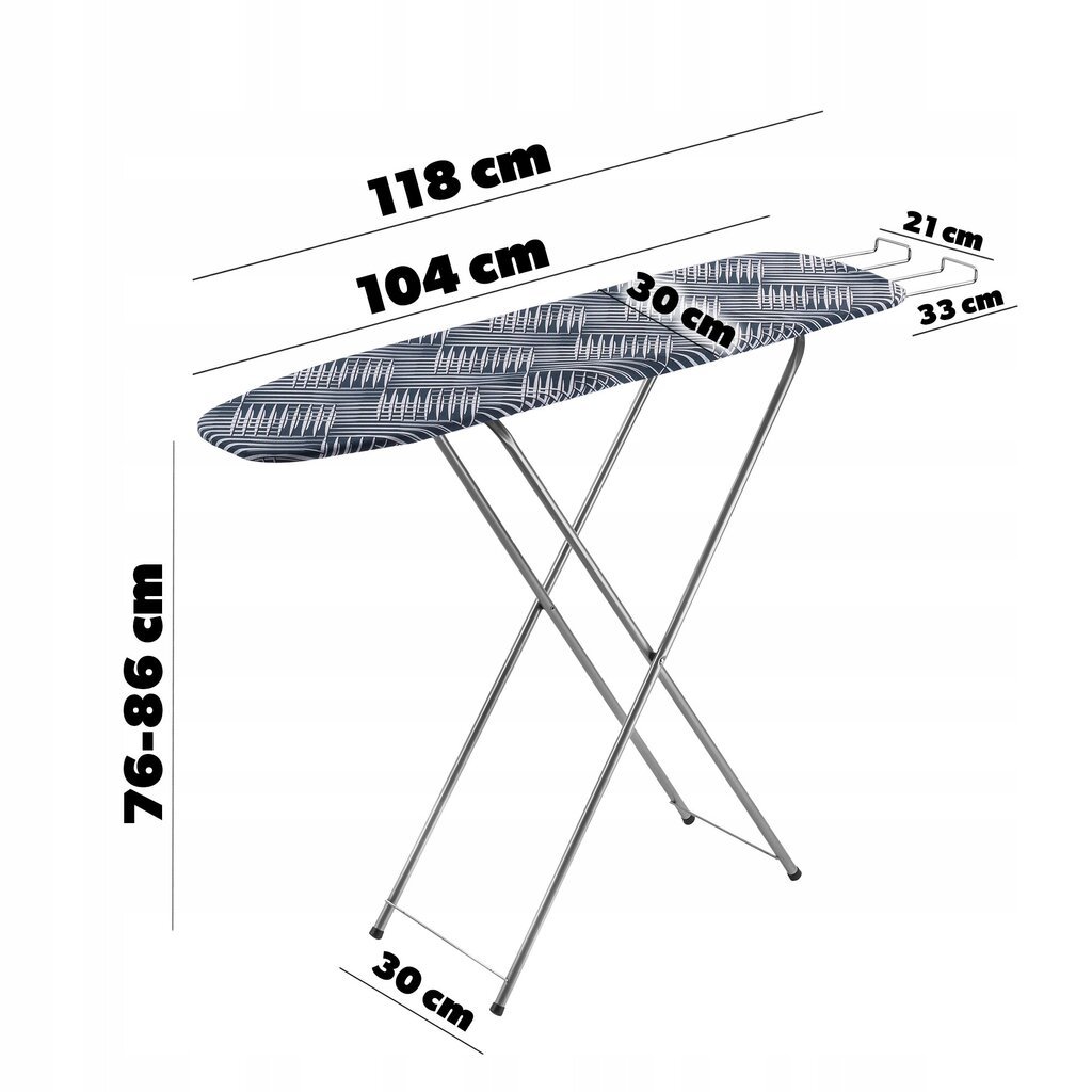 Taitettava silityslauta 104x30cm silitysraudan pidikkeellä Kevyt pieni hinta ja tiedot | Silityslaudat | hobbyhall.fi