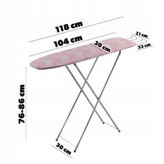 Taitettava silityslauta, 104x30cm, silitysraudan pidikkeellä hinta ja tiedot | Silityslaudat | hobbyhall.fi