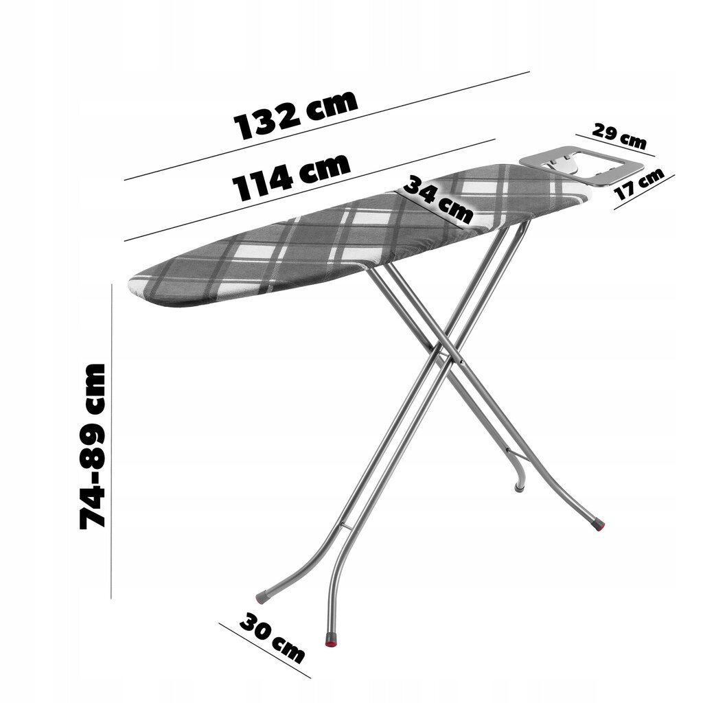 Silityslauta 114x34cm Taitettava silitysraudan pidikkeellä Kevyt vakaa hinta ja tiedot | Silityslaudat | hobbyhall.fi