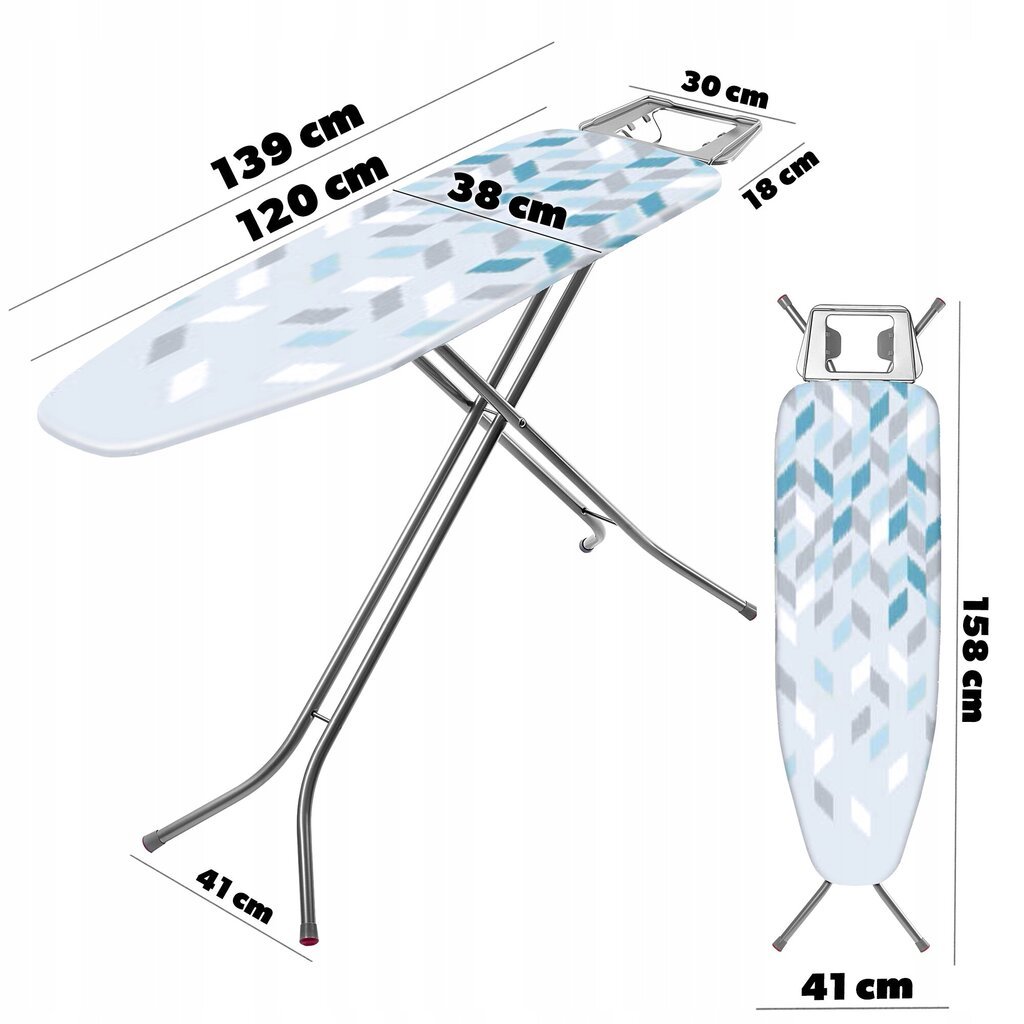 Silityslauta 120x38cm leveä pöytätaso taitettava silitysraudan pidike hinta ja tiedot | Silityslaudat | hobbyhall.fi