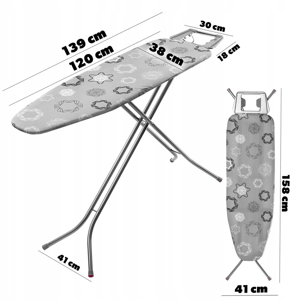 Silityslauta 120x38cm leveä pöytätaso taitettava silitysraudan pidike hinta ja tiedot | Silityslaudat | hobbyhall.fi