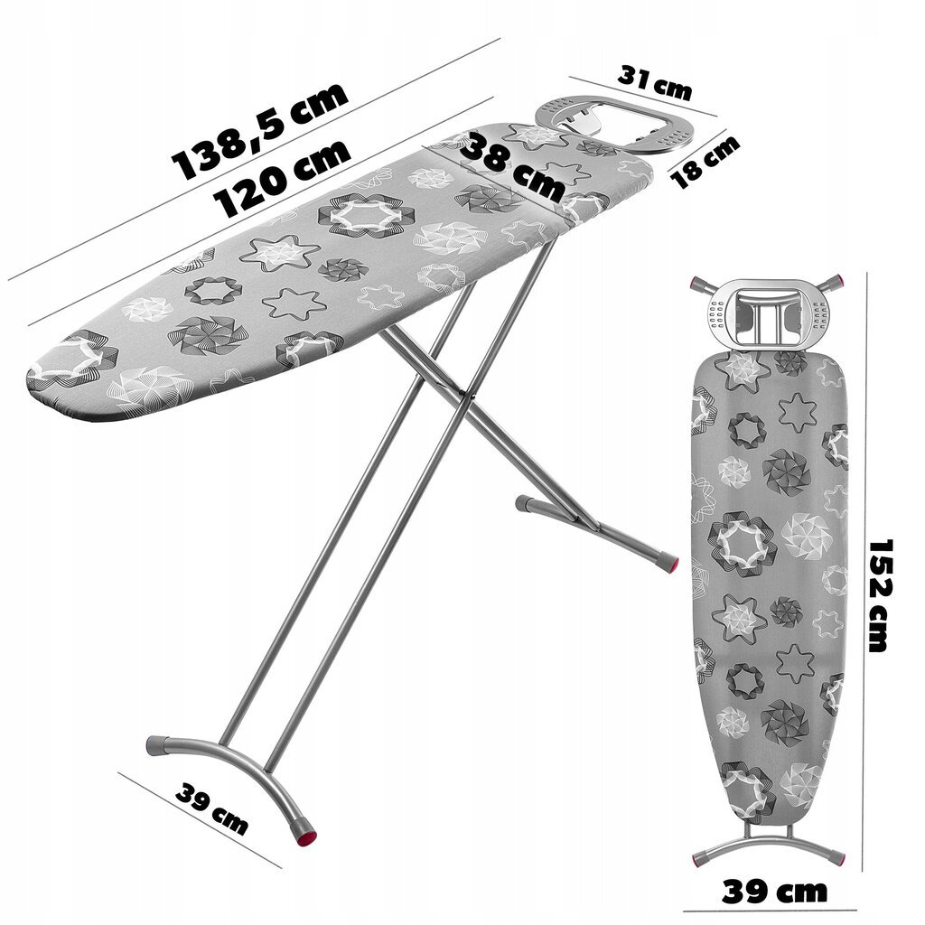 Silityslauta 120x38cm leveä pöytätaso taitettava silitysraudan pidike hinta ja tiedot | Silityslaudat | hobbyhall.fi