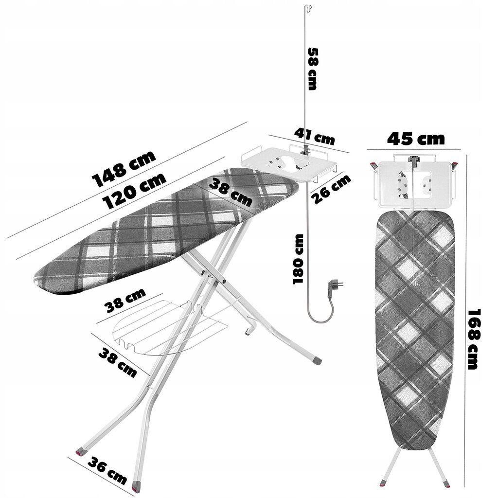 Silityslauta 120x38cm leveä pöytätaso taitettava silitysrautahylly hinta ja tiedot | Silityslaudat | hobbyhall.fi