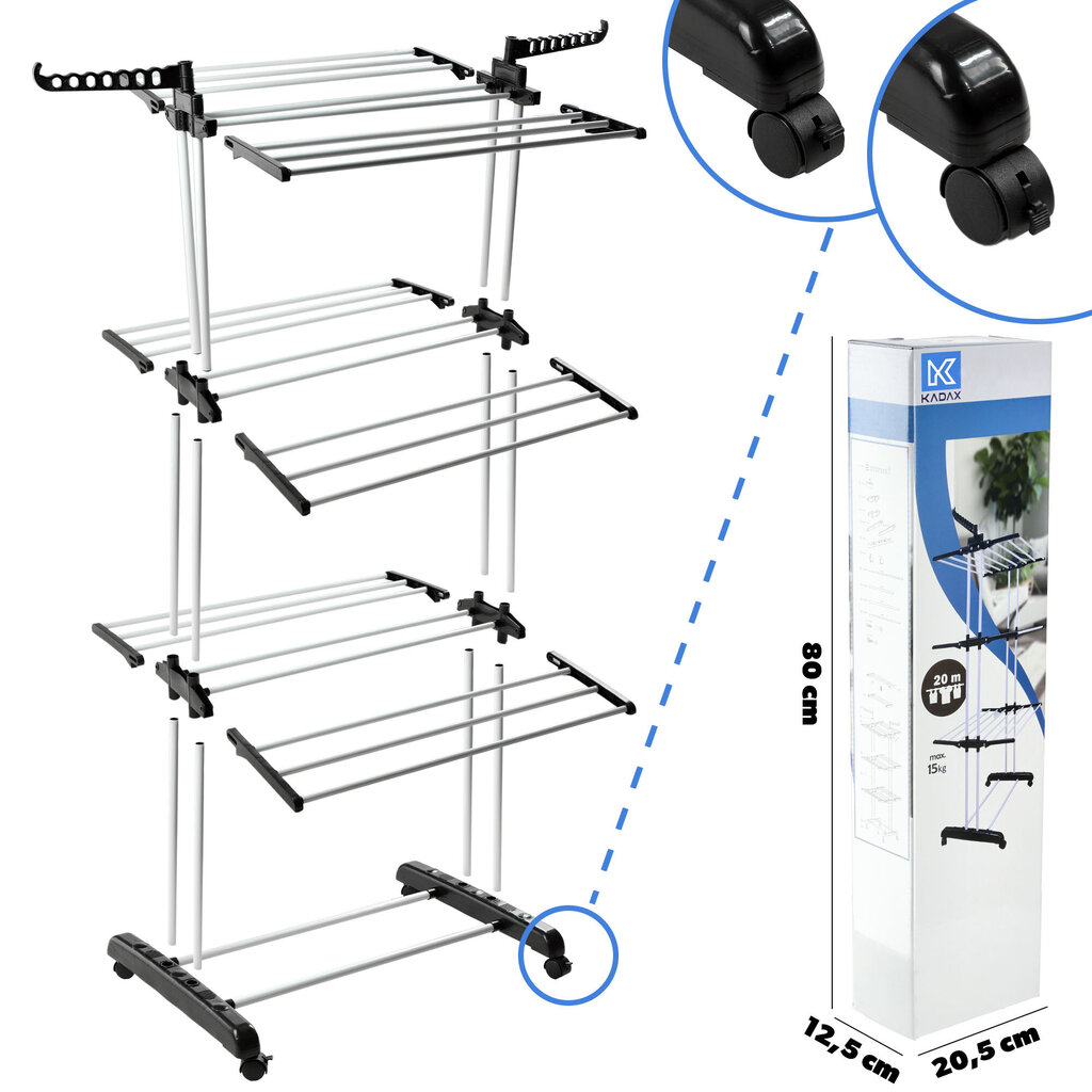 Kuivausteline 175 cm hinta ja tiedot | Kuivaustelineet ja tarvikkeet | hobbyhall.fi