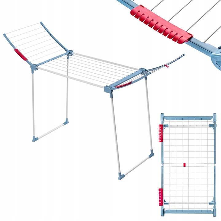 Pysyvä pyykinkuivain 175 cm vaatteille, taitettava kahvoilla hinta ja tiedot | Kuivaustelineet ja tarvikkeet | hobbyhall.fi