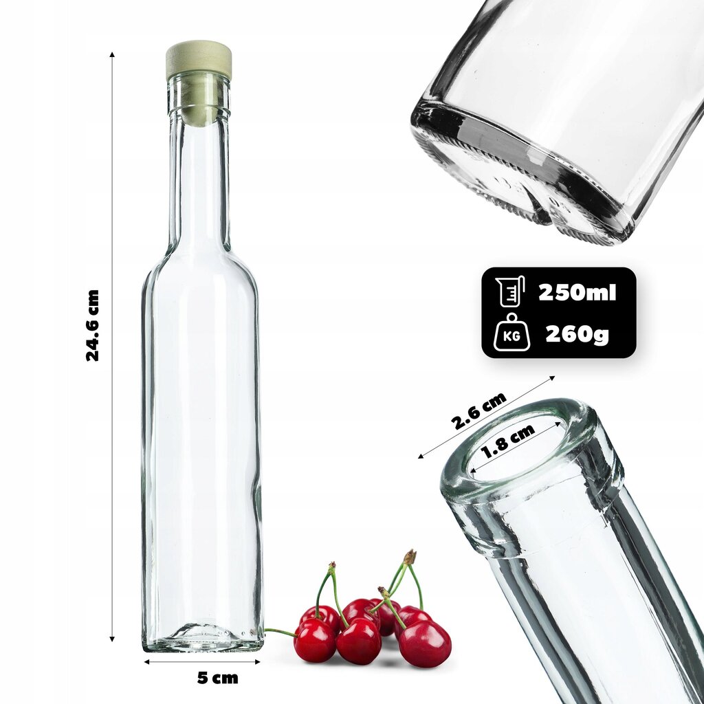 6 x 250 ml tinktuurapulloa Fi17-tulpalla hinta ja tiedot | Keittiövälineet | hobbyhall.fi