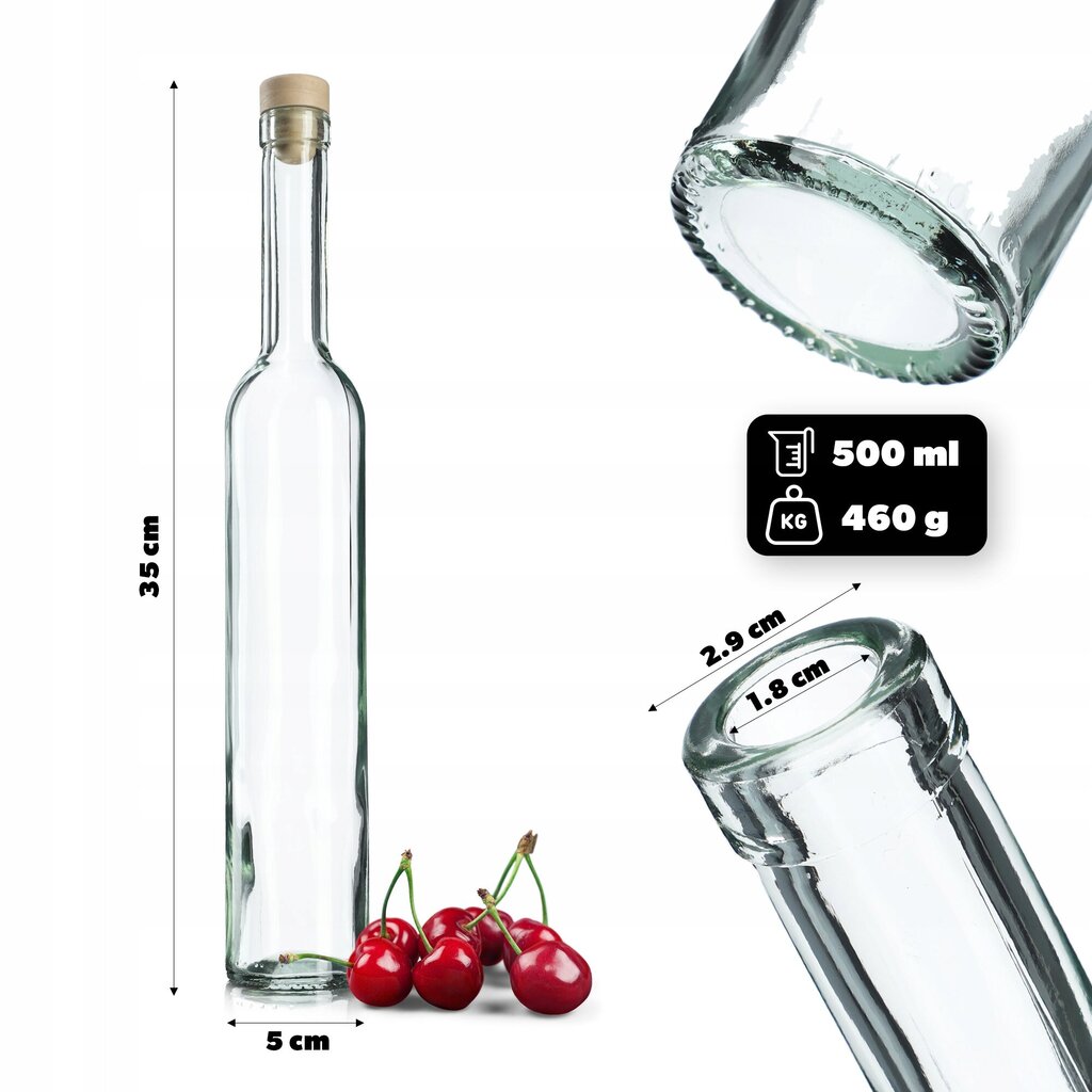 8x 500 ml Tinktuurapullo Fi19-korkilla hinta ja tiedot | Keittiövälineet | hobbyhall.fi