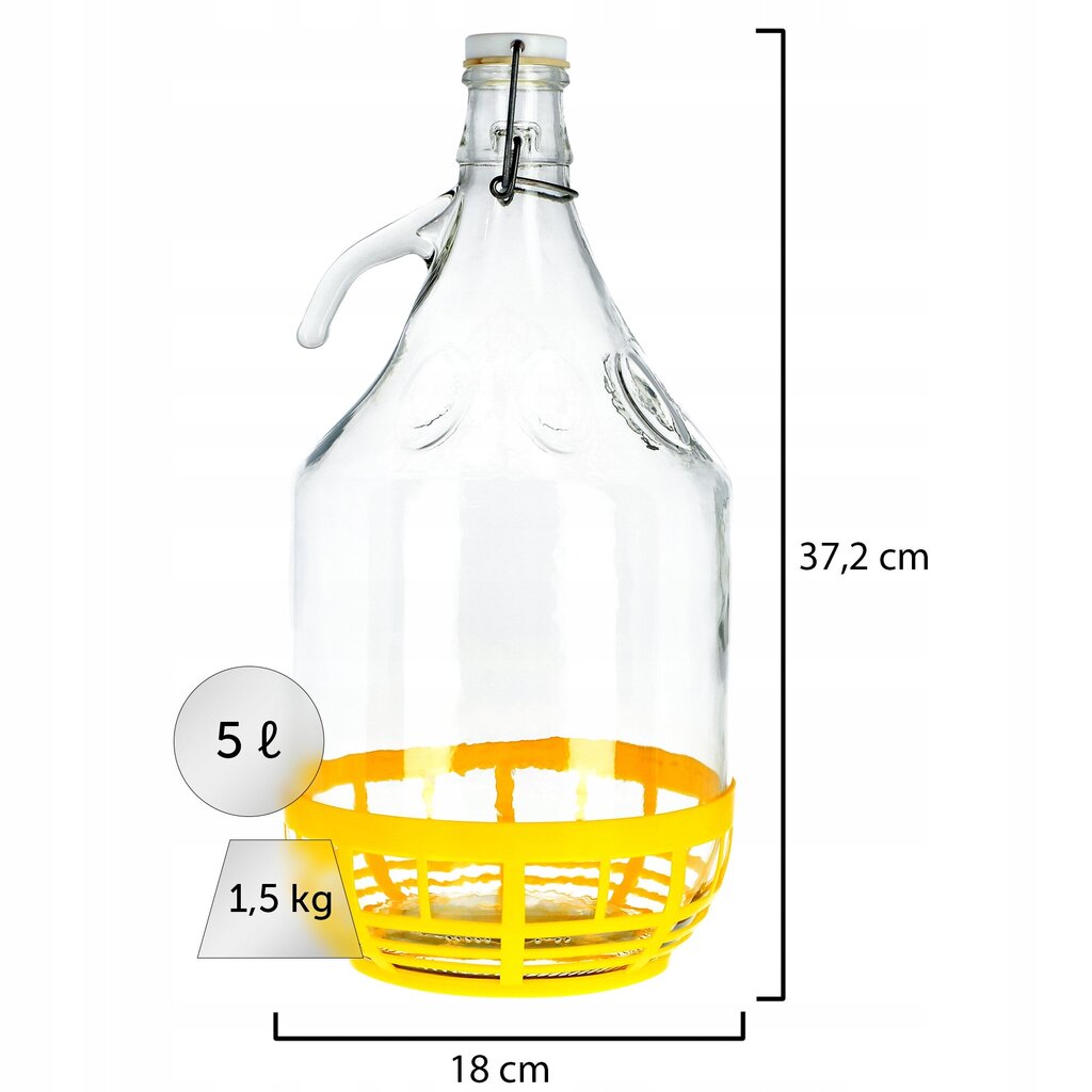 6x Wine Carboy 5L Balloon Lady In Basket -viinipullo + sulkeminen hinta ja tiedot | Keittiövälineet | hobbyhall.fi