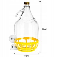 6x Wine Carboy 5L Balloon Lady In Basket -viinipullo + sulkeminen hinta ja tiedot | Keittiövälineet | hobbyhall.fi