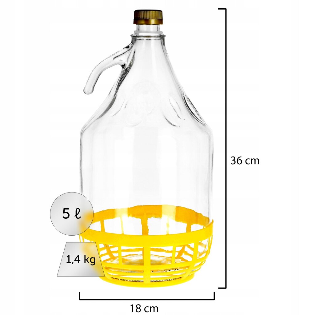 6x Wine Carboy 5L Balloon Lady In Basket -viinipullo + sulkeminen hinta ja tiedot | Keittiövälineet | hobbyhall.fi