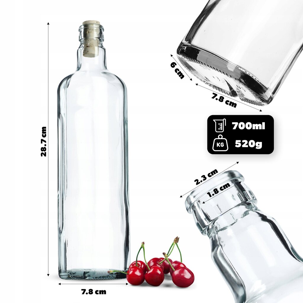 700ml pullo viinitinktuureille + korkki Fi21 hinta ja tiedot | Keittiövälineet | hobbyhall.fi