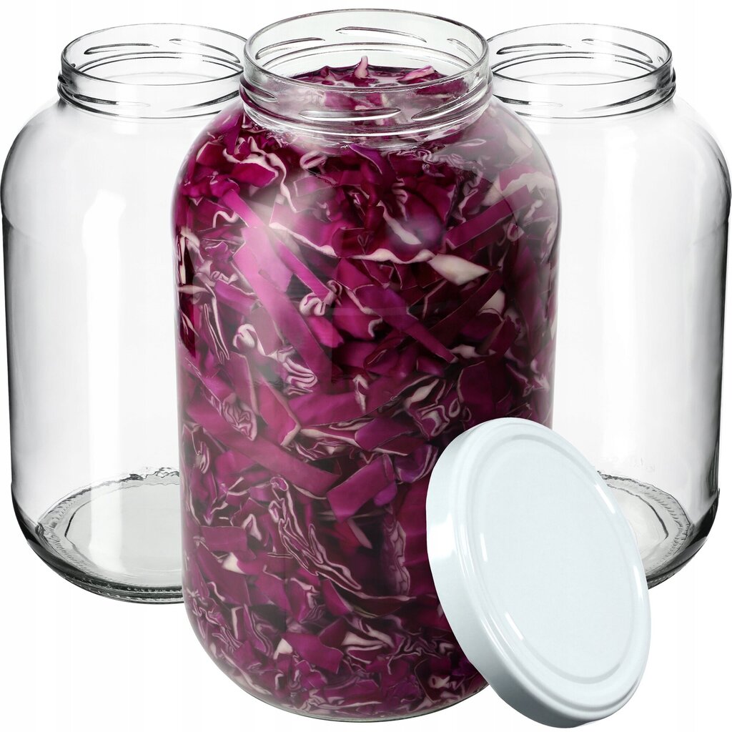 8x Jar Glass Jar 4L Purkit kurkkutinktuureille + Caps Fi100 hinta ja tiedot | Säilöntä | hobbyhall.fi