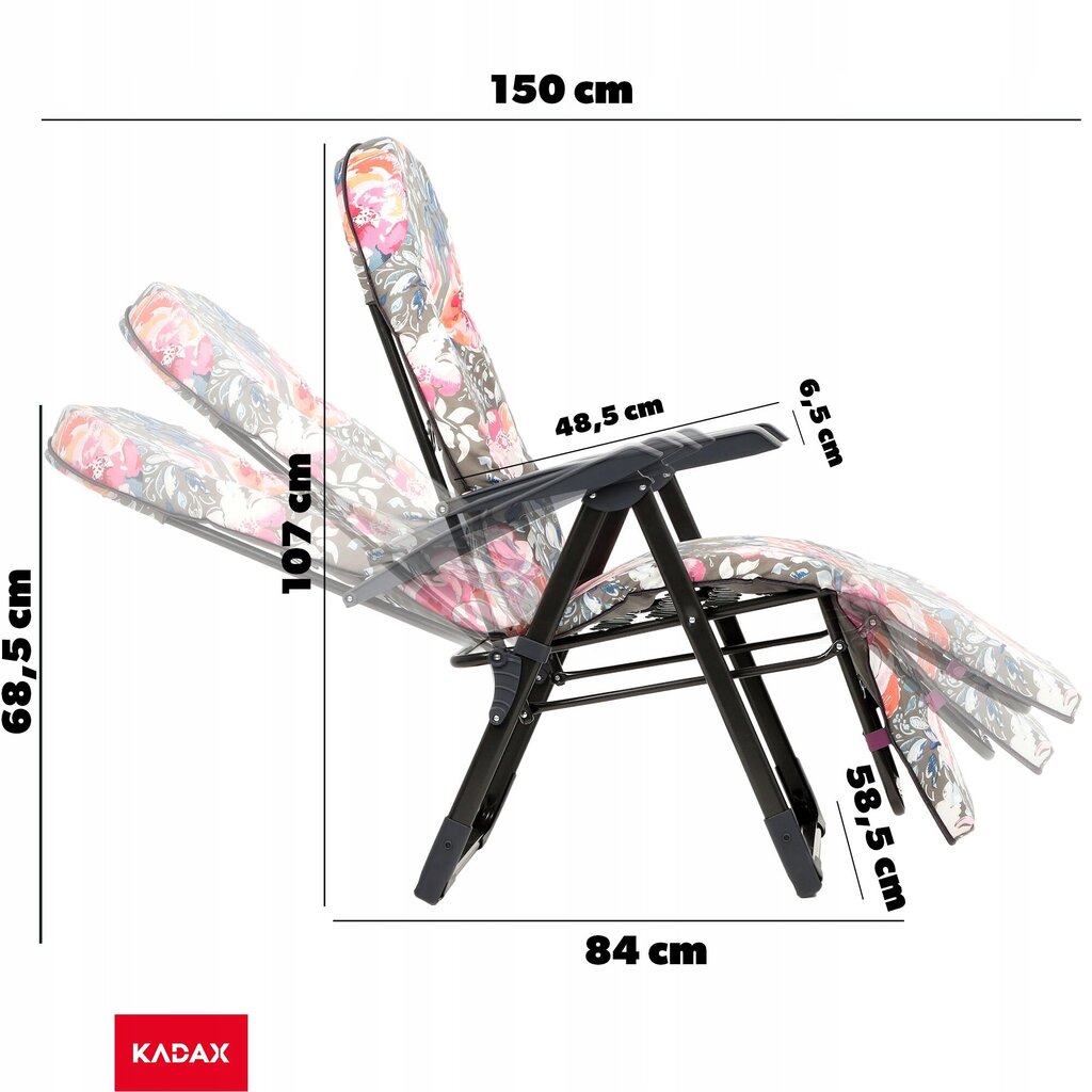 Garden Beach Deckchair nojatuoli, kokoontaitettava rahi hinta ja tiedot | Aurinkotuolit | hobbyhall.fi