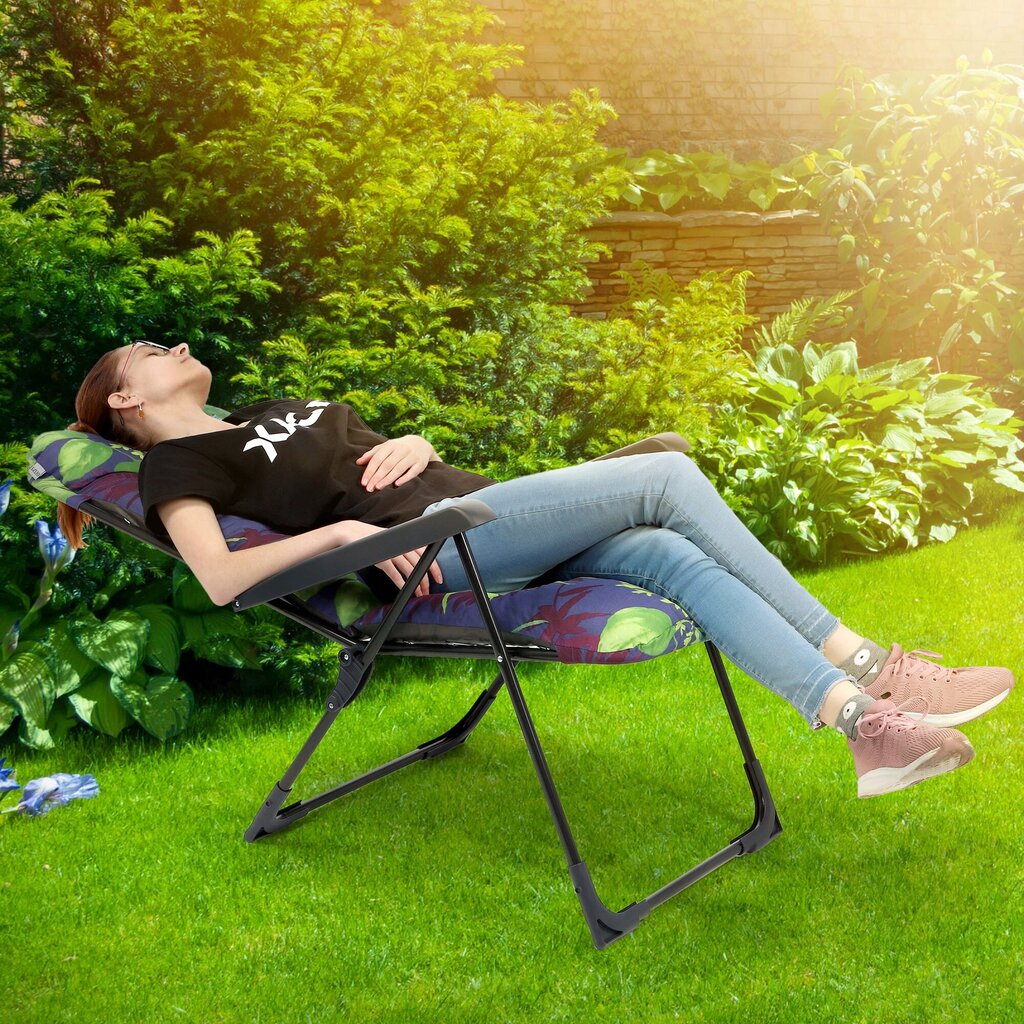 Deckchair Garden Rantatuoli Taitettava tyynyllä 110kg säädettävä hinta ja tiedot | Aurinkotuolit | hobbyhall.fi