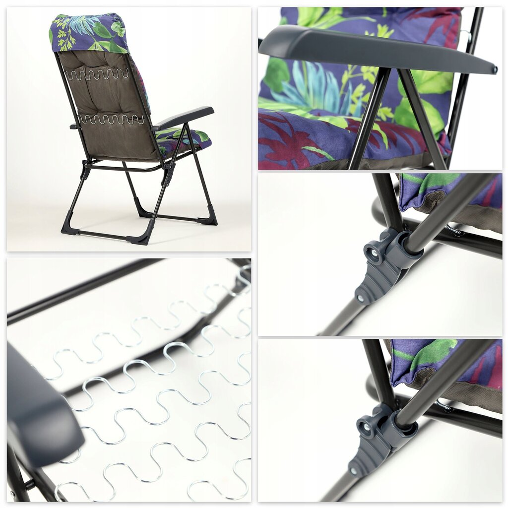 Deckchair Garden Rantatuoli Taitettava tyynyllä 110kg säädettävä hinta ja tiedot | Aurinkotuolit | hobbyhall.fi