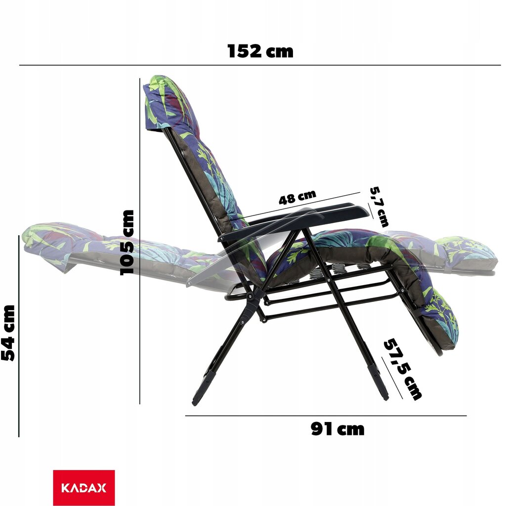 Garden Beach Deckchair nojatuoli, kokoontaitettava rahi hinta ja tiedot | Aurinkotuolit | hobbyhall.fi