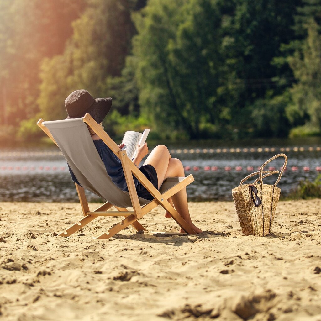 Puinen Beach Garden kansituoli, kokoontaitettavat lepotuolit, kiinteä, mukava hinta ja tiedot | Aurinkotuolit | hobbyhall.fi