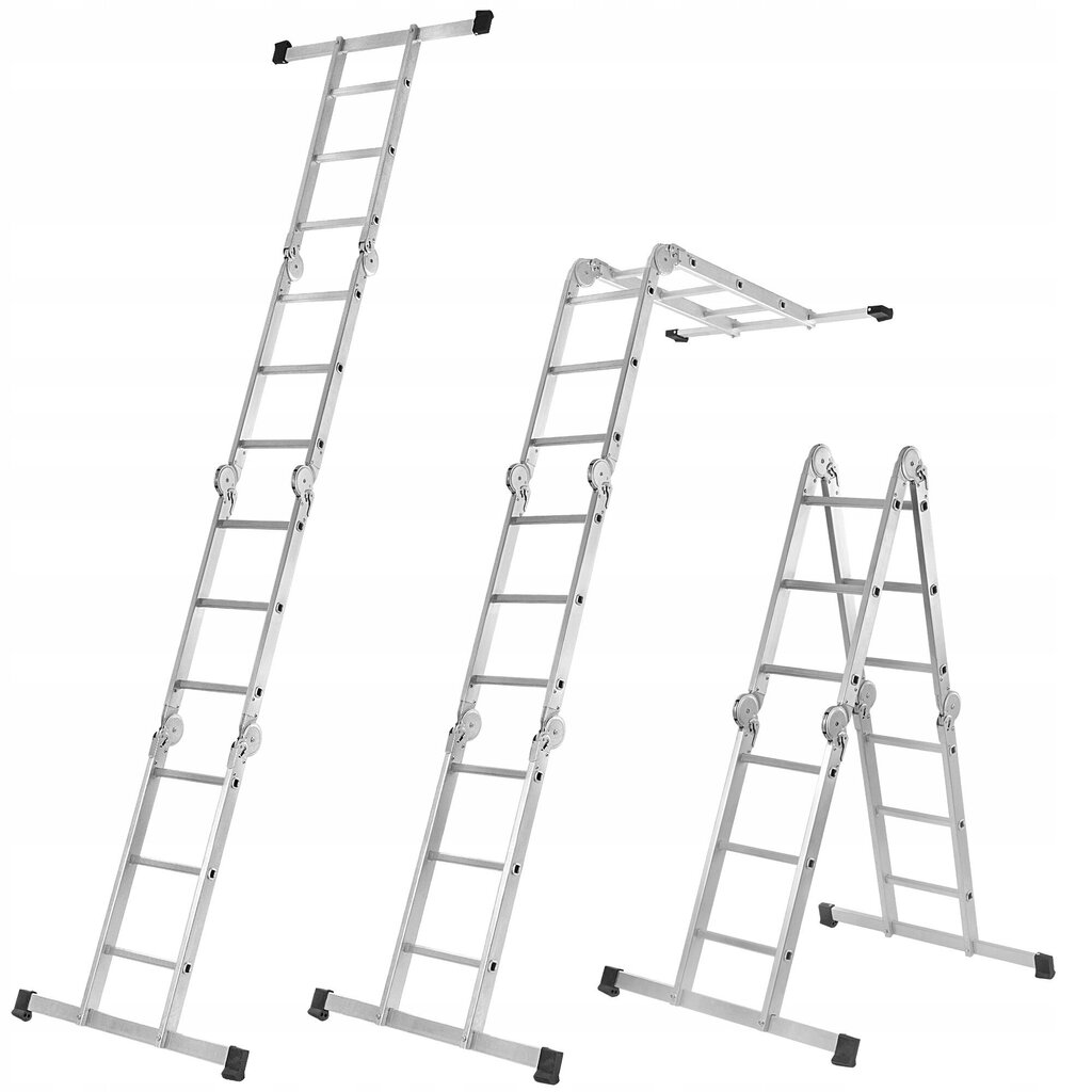 Alumiiniset tikkaat Monitoimiset 4x3 Nivelletty Vahva + Alusta 150kg hinta ja tiedot | Tikkaat | hobbyhall.fi