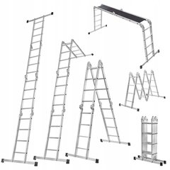 Alumiiniset tikkaat monitoimiset 4x4 nivelletty vahva + alusta 150kg hinta ja tiedot | Tikkaat | hobbyhall.fi