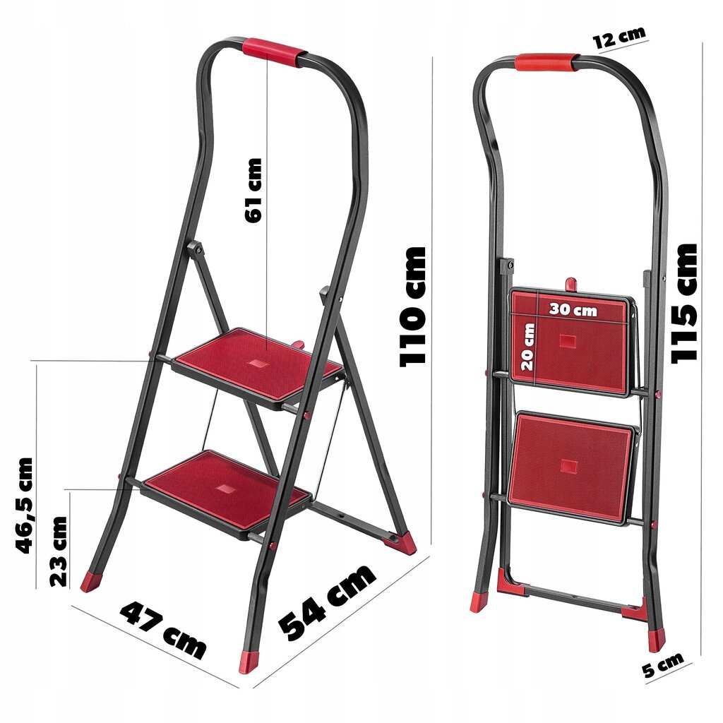 Kotitaloustikkaat 2-vaiheiset taitettavat terästikkaat 150 kg kiinteä hinta ja tiedot | Tikkaat | hobbyhall.fi