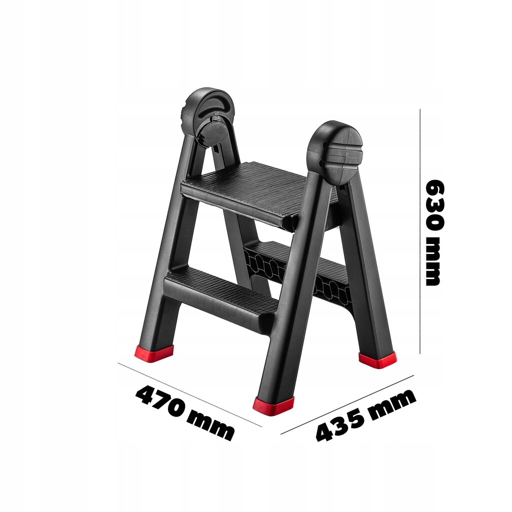 Kokoontaittuva keittiöjakkara, tikkaat, 150 kg, taso, jossa askelma, 63 cm hinta ja tiedot | Tikkaat | hobbyhall.fi