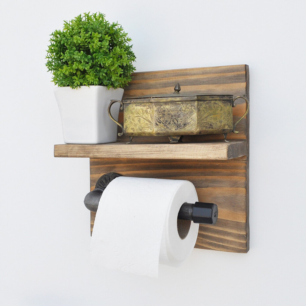 WC-paperiteline Kalune Design BoruRaf 172, ruskea/musta hinta ja tiedot | Kylpyhuoneen sisustus | hobbyhall.fi
